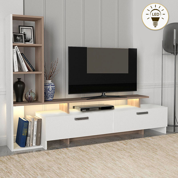 Σύνθεση τηλεόρασης Simal με LED χρώμα λευκό - cordoba 168,2x31,3x120εκ.