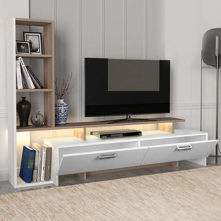 Σύνθεση τηλεόρασης Simal με LED χρώμα λευκό - cordoba 168,2x31,3x120εκ.