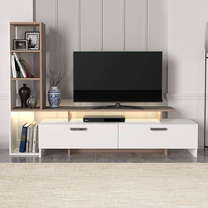 Σύνθεση τηλεόρασης Simal με LED χρώμα λευκό - cordoba 168,2x31,3x120εκ.