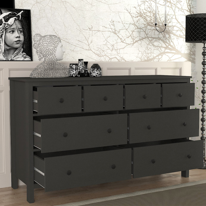 Συρταριέρα - Μπουφές Sabina χρώμα ανθρακί 160x50x96εκ.