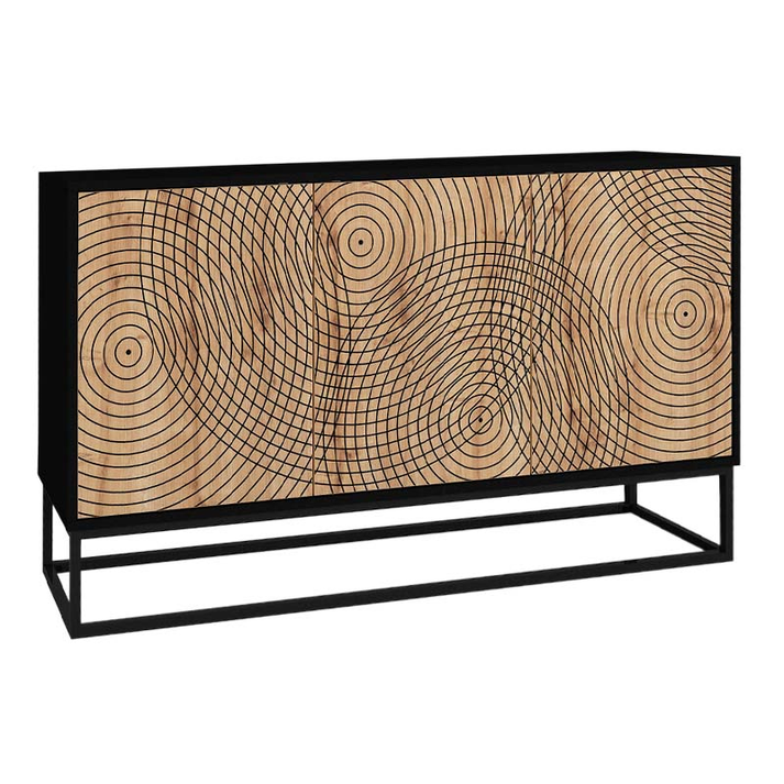 Μπουφές Themis χρώμα μαύρο - sapphire oak 150x35x83,6εκ.