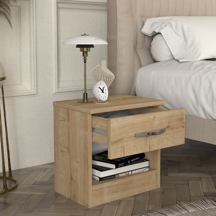 Κομοδίνο Lube χρώμα sapphire oak 40x28,2x40εκ.