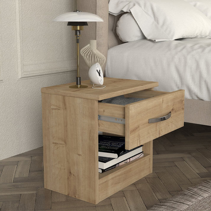 Κομοδίνο Lube χρώμα sapphire oak 40x28,2x40εκ.