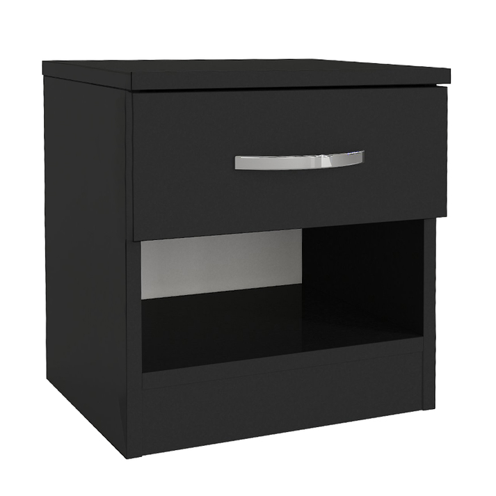 Κομοδίνο Lube χρώμα μαύρο 40x28,2x40εκ.