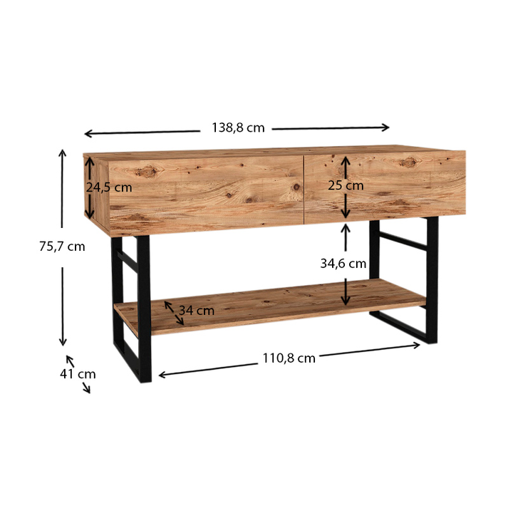 Κονσόλα Aron χρώμα atlantic pine 138,8x41x75,7εκ.