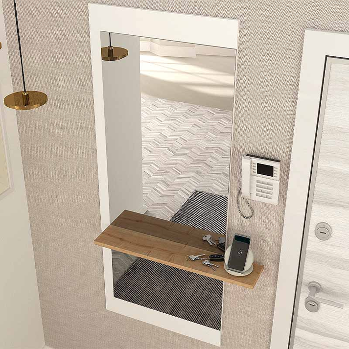 Καθρέπτης τοίχου Piyar χρώμα λευκό 60x14,6x150εκ.