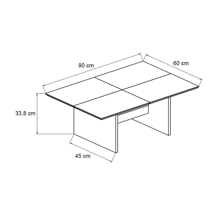 Τραπεζάκι σαλονιού Venita χρώμα sapphire oak - ανθρακί 90x60x33,8εκ.