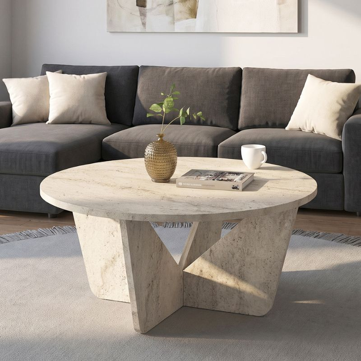 Lagerta living room table travertine color 75x75x35 cm