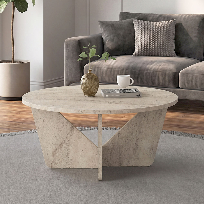 Lagerta living room table travertine color 75x75x35 cm