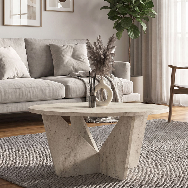 Lagerta living room table travertine color 75x75x35 cm