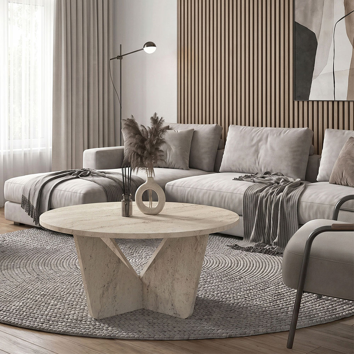 Lagerta living room table travertine color 75x75x35 cm