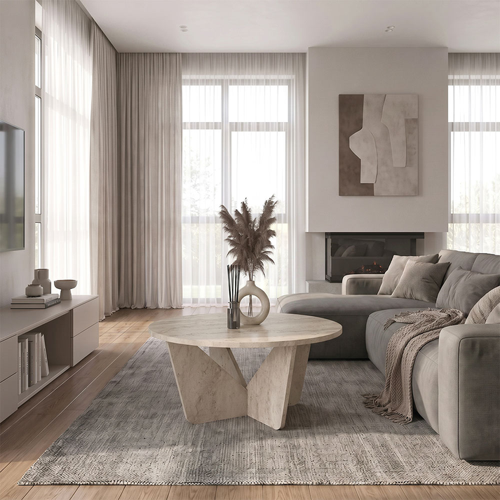 Lagerta living room table travertine color 75x75x35 cm