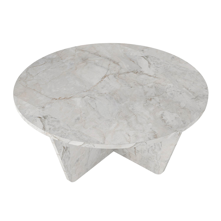Lagerta living room table, white marble effect, 75x75x35 cm