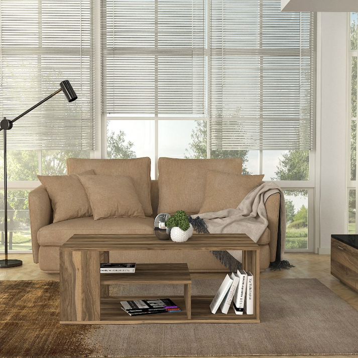 Τραπεζάκι σαλονιού Abdera χρώμα καρυδί 110x60x42εκ.