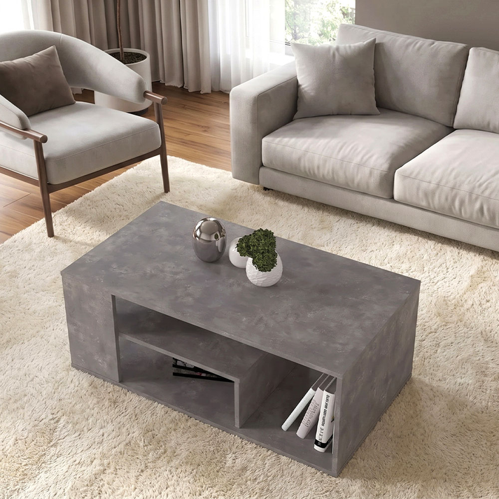 Abdera Living Room Coffee Table Concrete Gray 110x60x42 cm