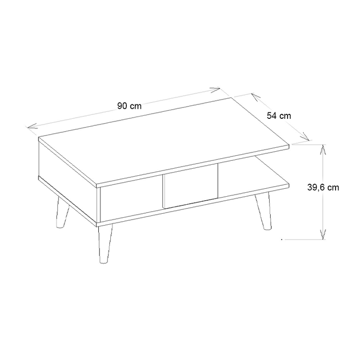 Τραπεζάκι σαλονιού Andros χρώμα μαύρο - μαύρο εφέ μαρμάρου 90x54x39,6εκ.