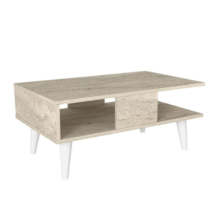 Τραπεζάκι σαλονιού Andros χρώμα travertine 90x54x39,6εκ.