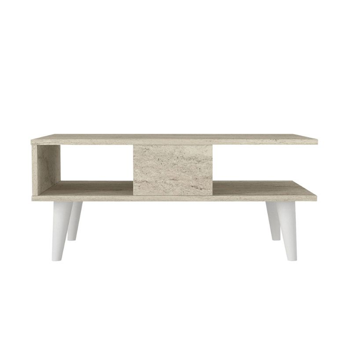 Τραπεζάκι σαλονιού Andros χρώμα travertine 90x54x39,6εκ.