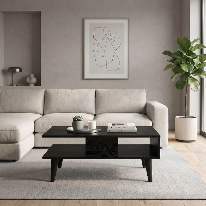 Τραπεζάκι σαλονιού Andros χρώμα sencron black 90x54x39,6εκ.