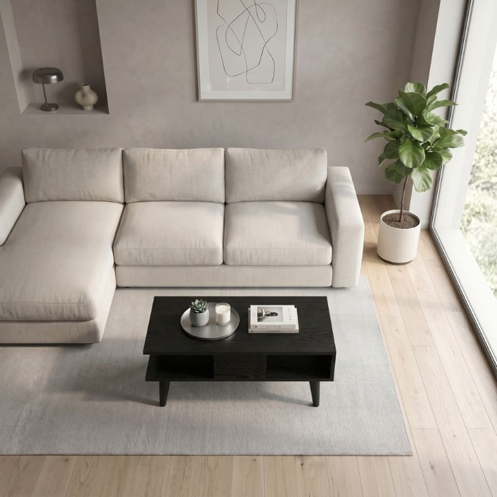 Τραπεζάκι σαλονιού Andros χρώμα sencron black 90x54x39,6εκ.