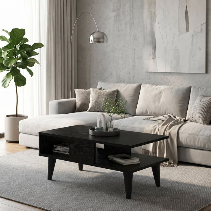 Τραπεζάκι σαλονιού Andros χρώμα sencron black 90x54x39,6εκ.