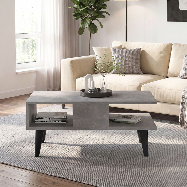 Andros Living Room Coffee Table Grey Concrete 90x54x39.6 cm