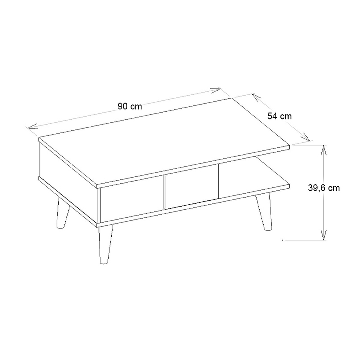 Andros Living Room Coffee Table Grey Concrete 90x54x39.6 cm