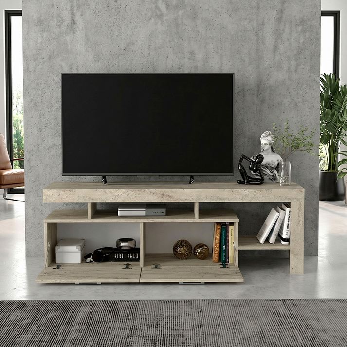 Έπιπλο τηλεόρασης Acnes χρώμα travertine 160x40x53εκ.