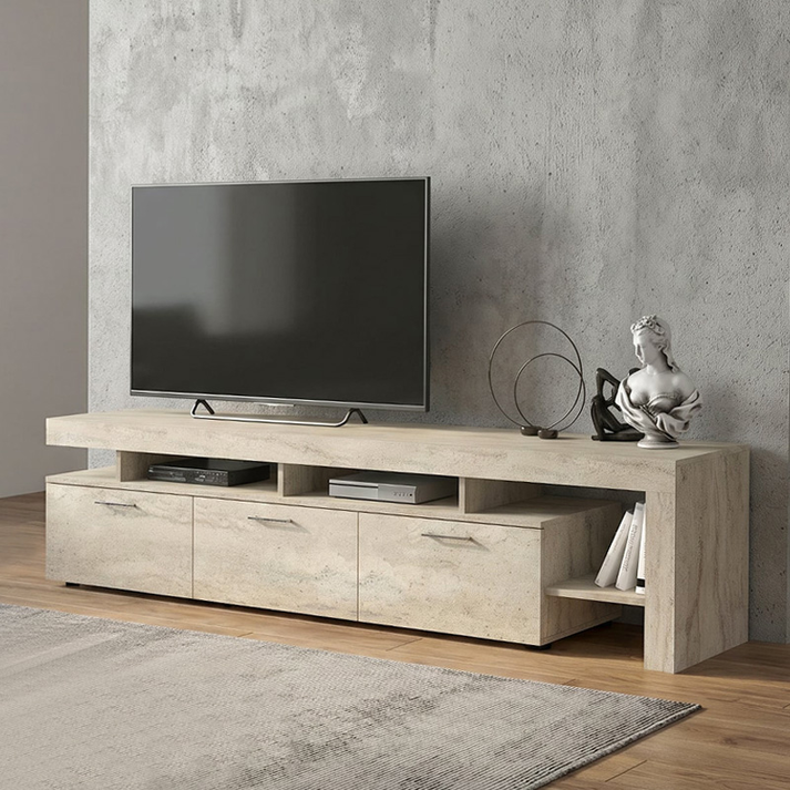 Έπιπλο τηλεόρασης Acnes χρώμα travertine 220x40x52εκ.