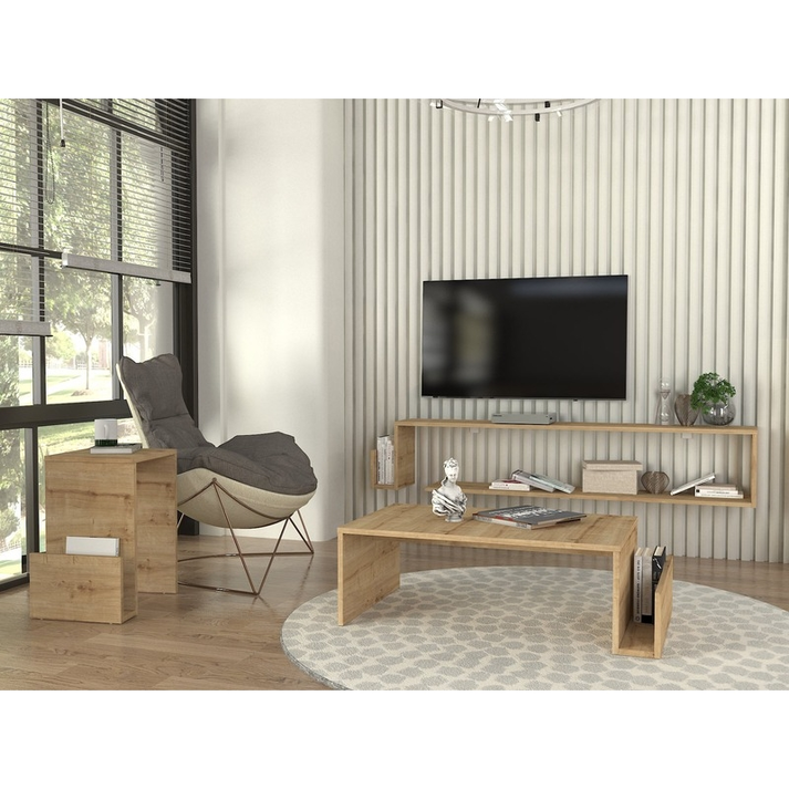 Τραπεζάκι βοηθητικό Regnar χρώμα sapphire oak 43,1x33,5x52εκ.