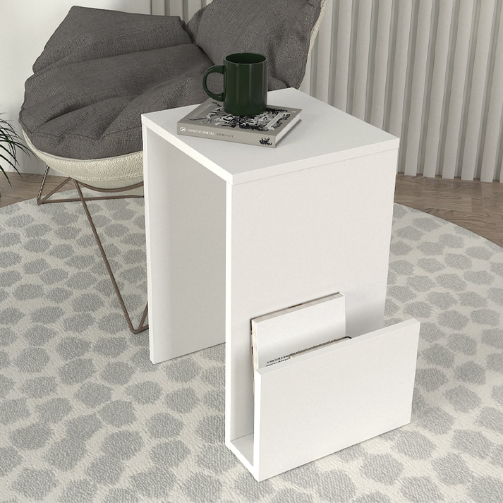 Τραπεζάκι βοηθητικό Regnar χρώμα λευκό  43,1x33,5x52εκ.