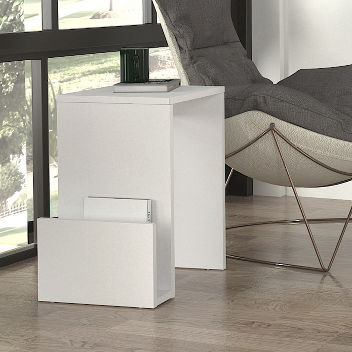 Τραπεζάκι βοηθητικό Regnar χρώμα λευκό  43,1x33,5x52εκ.