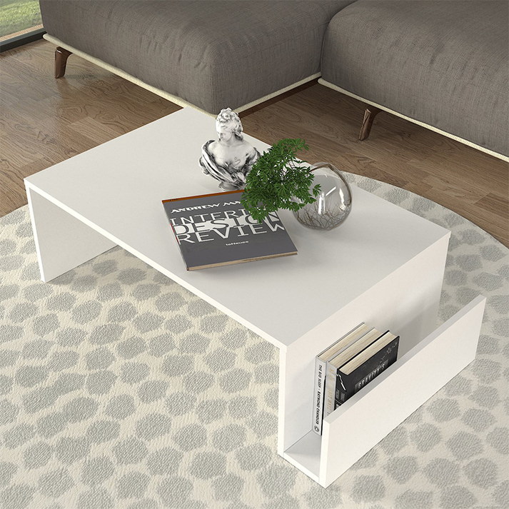 Τραπεζάκι σαλονιού Regnar χρώμα λευκό 100,6x55x31,8εκ.