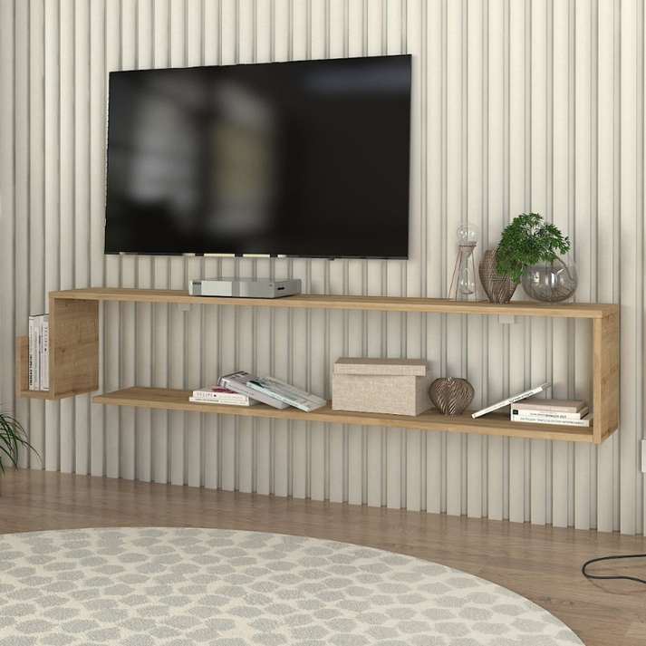 Έπιπλο τηλεόρασης επιτοίχιο Regnar χρώμα sapphire oak 168,6x25x31,8εκ.