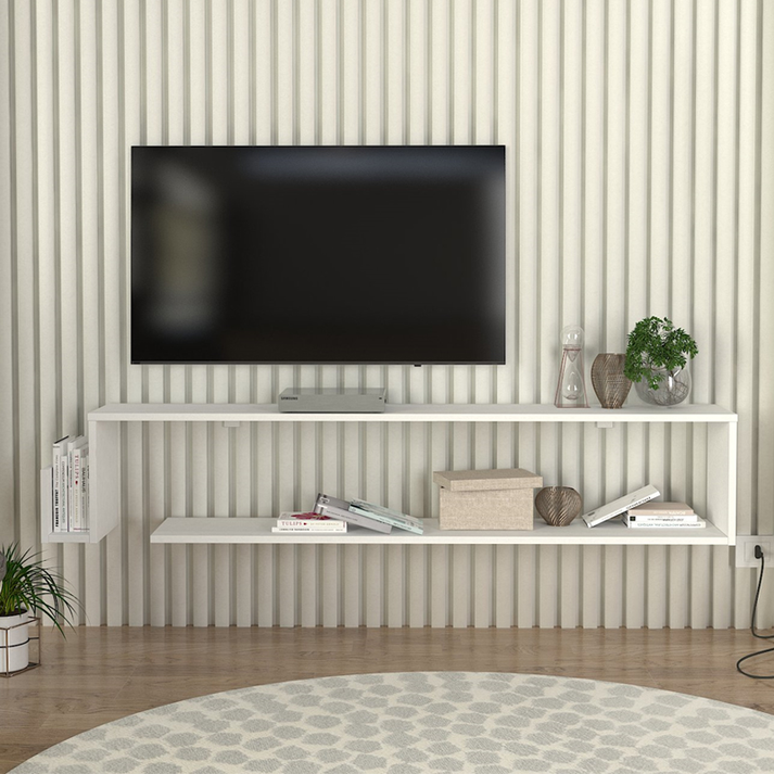 Έπιπλο τηλεόρασης επιτοίχιο Regnar χρώμα λευκό 168,6x25x31,8εκ.