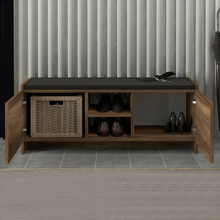 Παπουτσοθήκη Verly χρώμα καρυδί 110x33,2x43εκ.