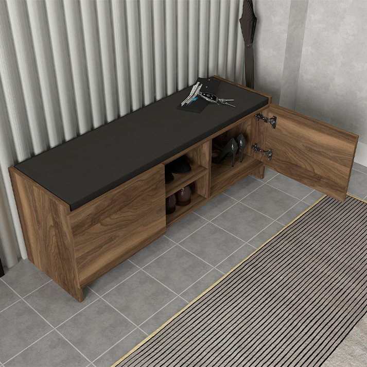Παπουτσοθήκη Verly χρώμα καρυδί 110x33,2x43εκ.