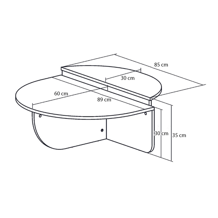 Τραπεζάκι σαλονιού Nilvia χρώμα καρυδί Ø85x35εκ.