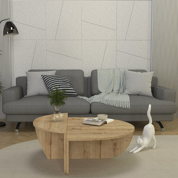 Τραπεζάκι σαλονιού Nilvia χρώμα sapphire oak Ø85x35εκ.