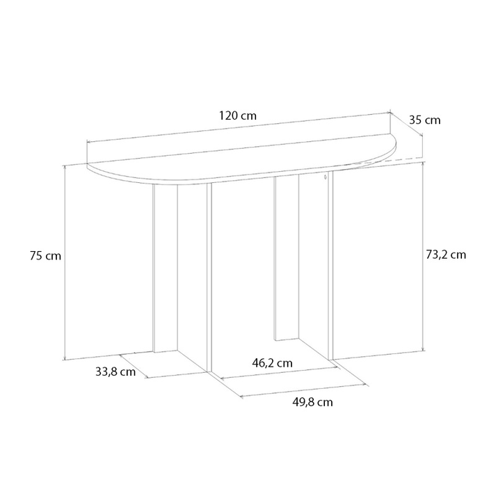 Κονσόλα Cortado χρώμα καρυδί 120x35x75εκ.