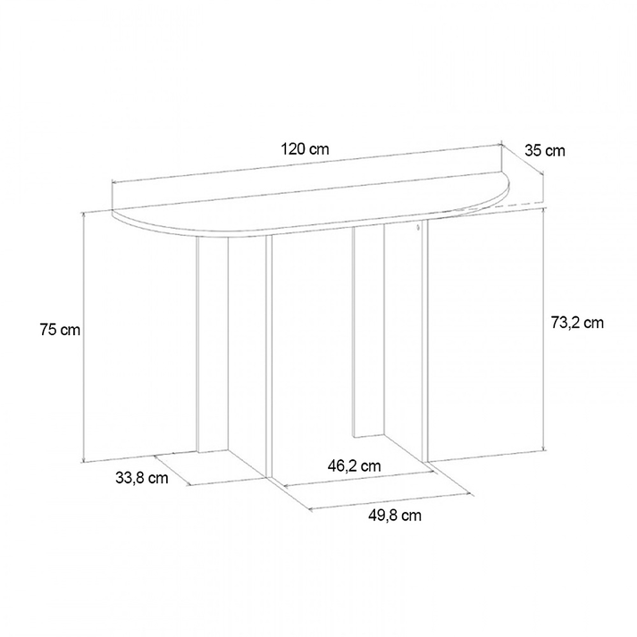 Cortado Travertine Console 120 x 35 x 75 cm