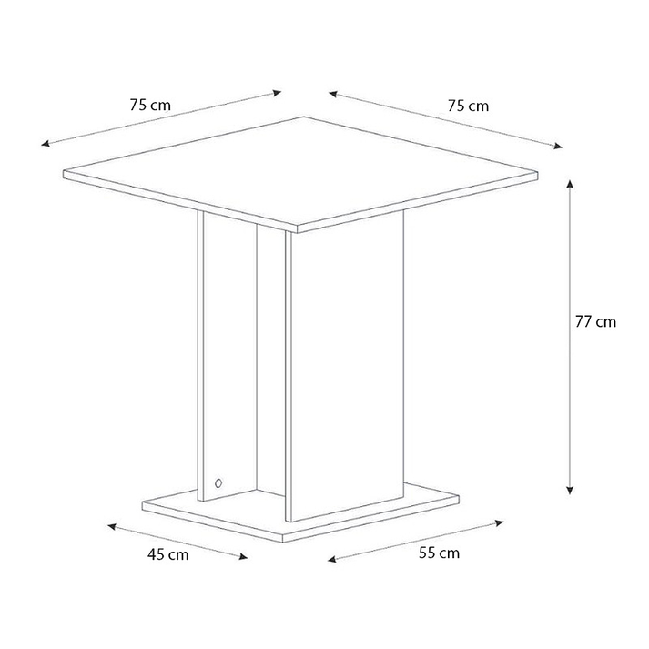 Τραπέζι Allos Καρυδί 75x75x77 εκ.