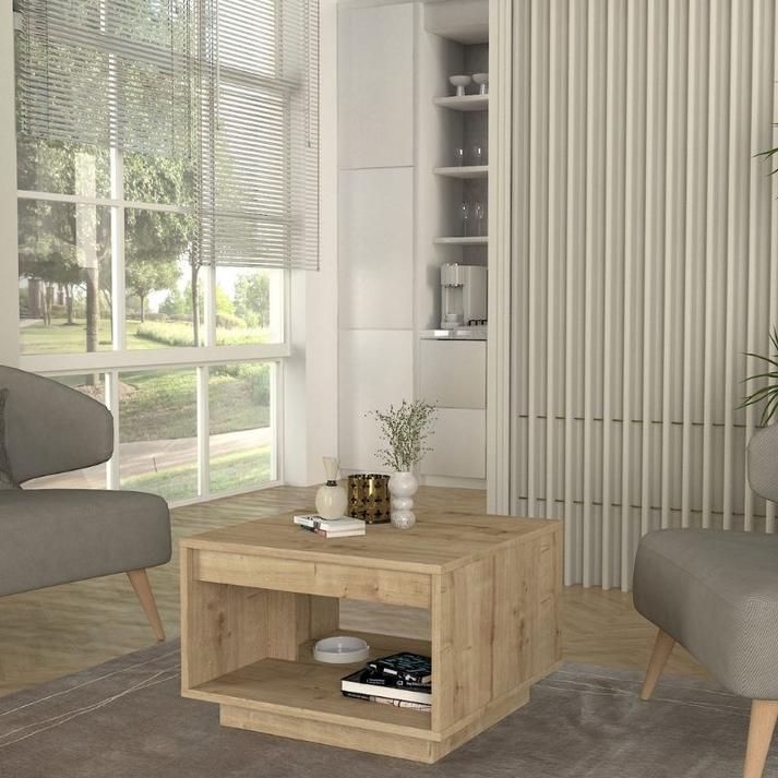 Τραπεζάκι σαλονιού Onda χρώμα sapphire oak 60x60x40εκ.