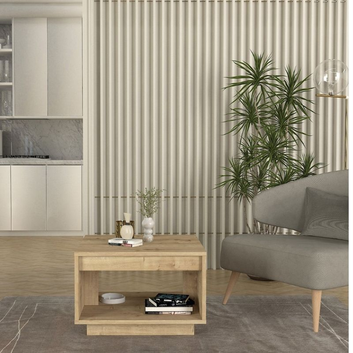 Τραπεζάκι σαλονιού Onda χρώμα sapphire oak 60x60x40εκ.