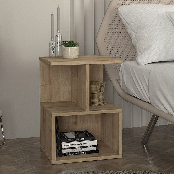 Κομοδίνο - Τραπεζάκι βοηθητικό Entiero χρώμα sapphire oak 39,8x35x54,6εκ.