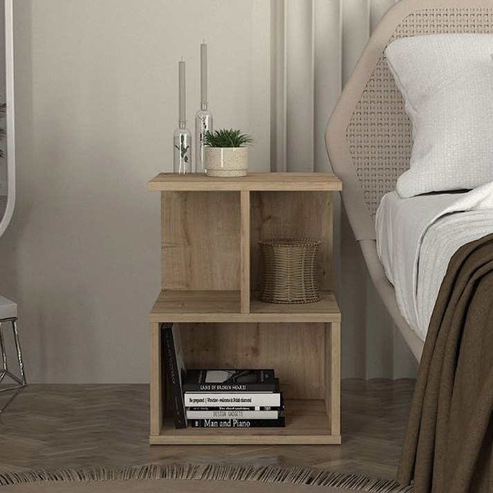 Κομοδίνο - Τραπεζάκι βοηθητικό Entiero χρώμα sapphire oak 39,8x35x54,6εκ.
