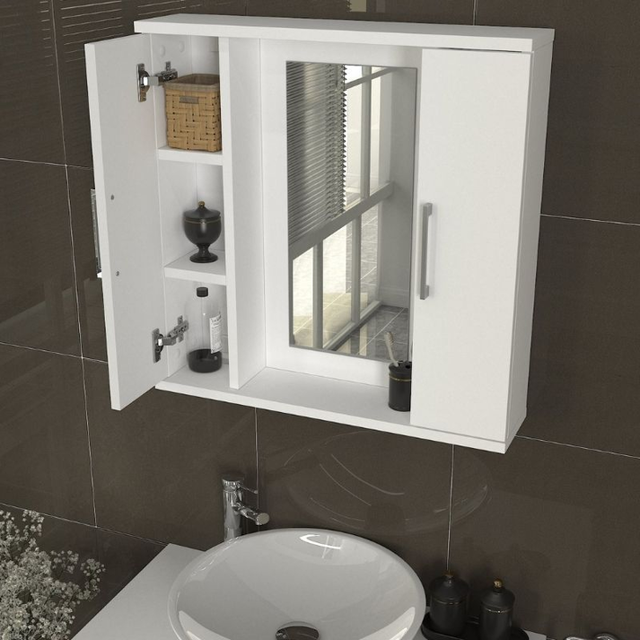 Καθρέπτης μπάνιου Surra χρώμα λευκό 65x15,3x65εκ.