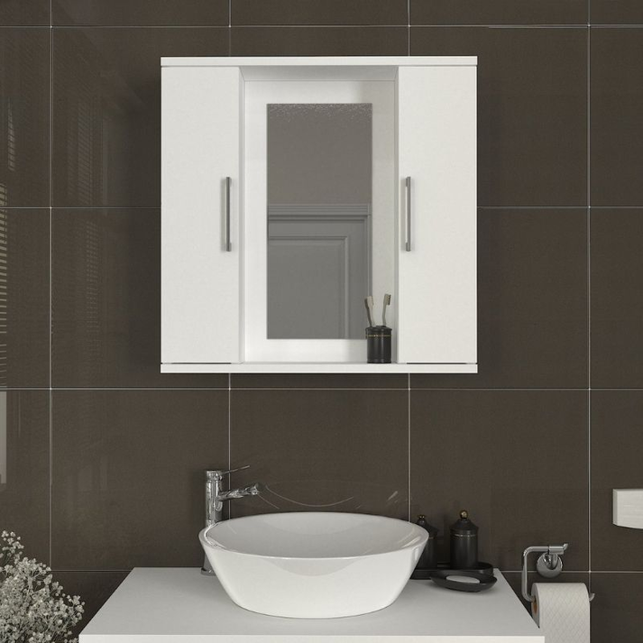 Καθρέπτης μπάνιου Surra χρώμα λευκό 65x15,3x65εκ.