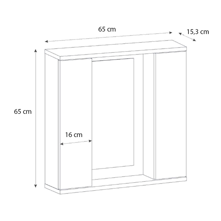 Καθρέπτης μπάνιου Surra χρώμα λευκό 65x15,3x65εκ.