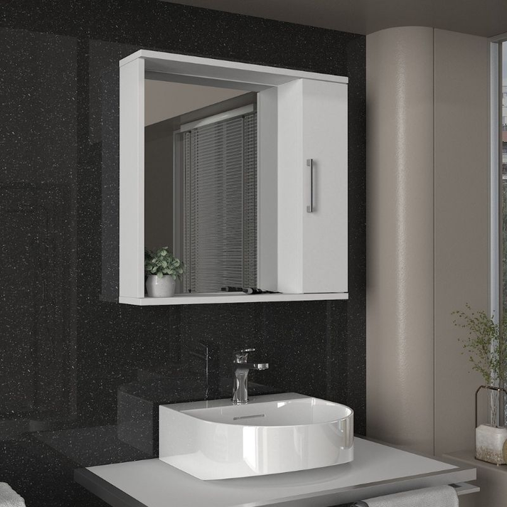 Καθρέπτης μπάνιου Deal χρώμα λευκό 65x15,3x65εκ.